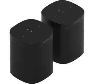 Sonos One SL Wireless Compact Speakers - Pair - WiFi Enabled - AirPlay 2 Compatible - Humidity Resistant - When You Don't Need Voice Control - Black