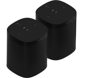Sonos One Smart Speakers (Gen 2) - Pair - Wireless Speaker - Google Assistant & Amazon Alexa Voice Control - AirPlay Compatible - Black - Sonos