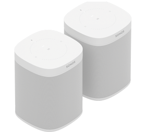 Sonos One Smart Speakers (Gen 2) - Pair - Wireless Speaker - Google Assistant & Amazon Alexa Voice Control - AirPlay Compatible - White - Sonos