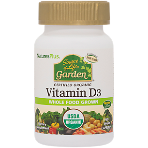Source of Life Garden Organic Whole Food Vitamin D3 (60 Vegetarian Capsules)