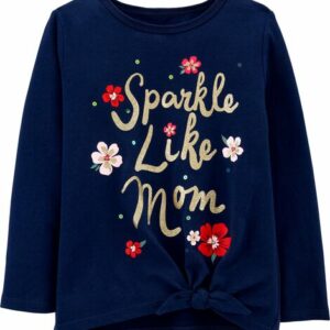 Sparkle Like Mom Tie-Front Jersey Tee
