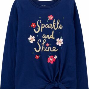 Sparkle and Shine Tie-Front Jersey Tee