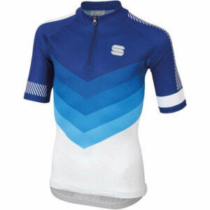 Sportful Kid's Chevron Short Sleeve Jersey - 8-9 Years - Blue Cosmic -White