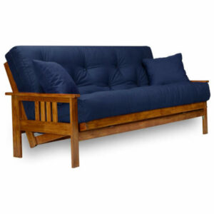 Stanford Futon Set, Frame, 8" Mattress, Navy Blue, Full