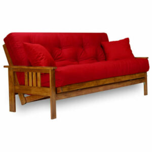 Stanford Futon Set, Frame, 8" Mattress, Red, Full