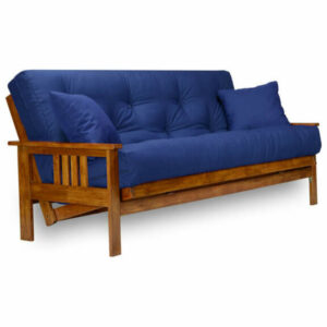 Stanford Futon Set, Frame, 8" Mattress, Royal Blue, Queen