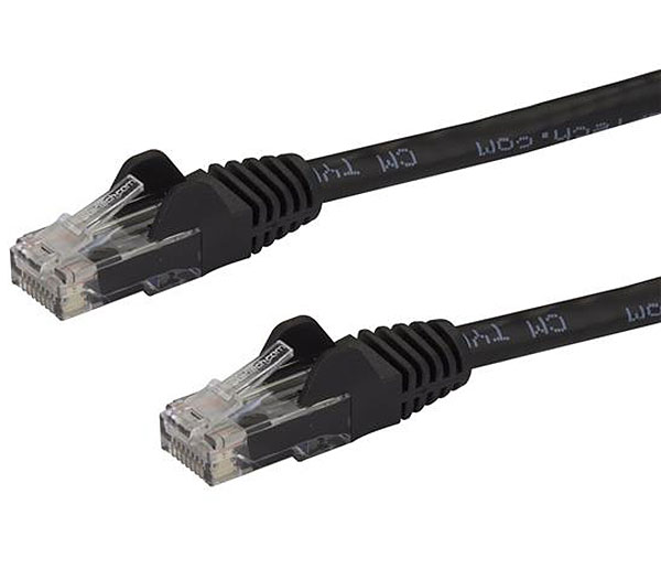 StarTech 1 Ft. Cat6 Black Snagless Cable