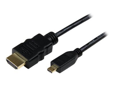 StarTech.com 3 ft High Speed HDMI� Cable with Ethernet - HDMI to HDMI Micro - M/M (HDMIADMM3) - HDMI with Ethernet cable - 3 ft