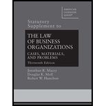 Statutory Supplement to The Law of Business Organizations, Cases, Materials, and Problems