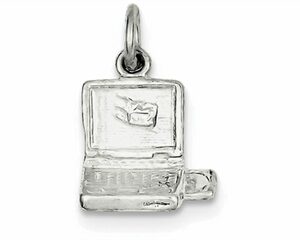 Sterling Silver Laptop Computer Charm