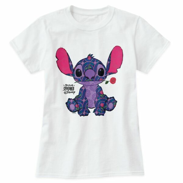 Stitch Crashes Disney T-Shirt for Adults Beauty and the Beast Customized