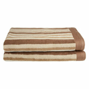 Striped 2-Piece Bath Sheet Set, Premium Long-Staple Cotton, Chocolate