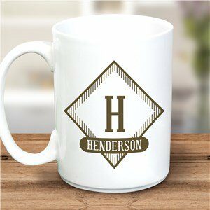 Striped Diamond 15 oz Personalized Mug