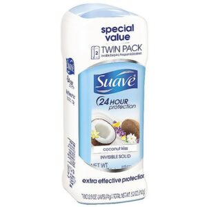 Suave Antiperspirant Deodorant Coconut Kiss, Twin Pack - 2.6 oz x 2 pack