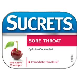 Sucrets Sore Throat Lozenge, Original Formula, Wild Cherry - 18.0 ea
