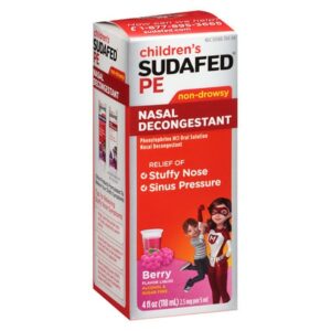 Sudafed PE Children's, Non-Drowsy Nasal Decongestant Raspberry - 4.0 fl oz