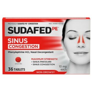 Sudafed PE Maximum Strength Non-Drowsy Sinus Decongestant - 36.0 ea
