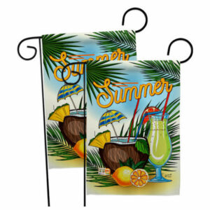 Summer Drinks Garden Flags 2pcs Pack Double-Sided 13x18.5