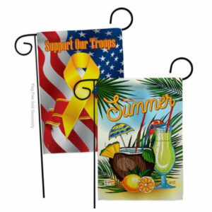 Summer Drinks Garden Flags Pack Support Our Troops Double-Sided 13x18.