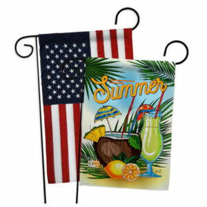 Summer Drinks Garden Flags Pack USA Applique Double-Sided 13x18.5