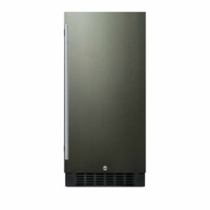 Summit SCFF1533BKS 15 Inch Wide 2.45 Cu. Ft. Capacity Compact Freezer with Fingerprint Resistant Finish and Door Lock Black Stainless Steel