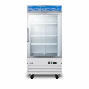 Summit SCFU1210 27 Inch Wide 9.0 Cu. Ft. Merchandiser Freezer with Self Closing Doors Stainless Steel Commercial Freezers Merchandiser Food & Beverage