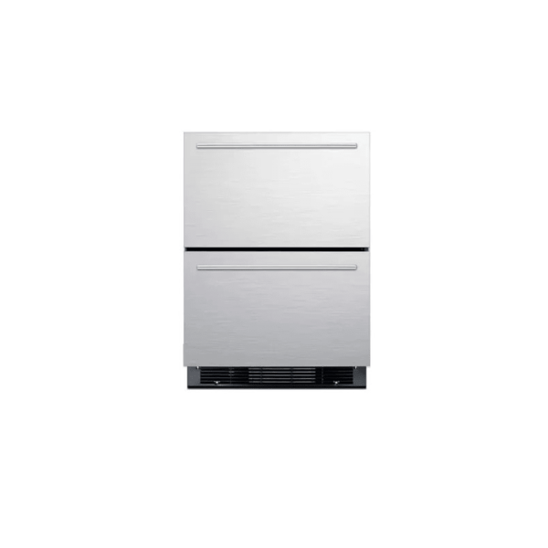 Summit SPRF2D5 Summit Built-In Two Drawer Refrigerator and Freezer Stainless Steel Refrigeration Appliances Compact Refrigerators Refrigerator Drawers