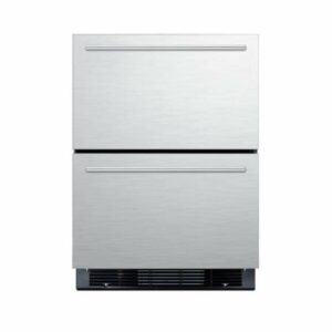 Summit SPRF2D5IM 24 Inch Wide 4.8 Cu. Ft. Two Drawer Built-In Refrigerator with Freezer and Factory Installed Ice Maker Stainless Steel Refrigeration