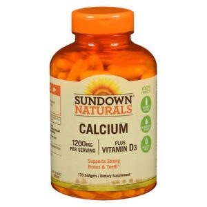 Sundown Naturals Calcium plus Vitamin D3, 1200mg, Softgels - 170.0 ea