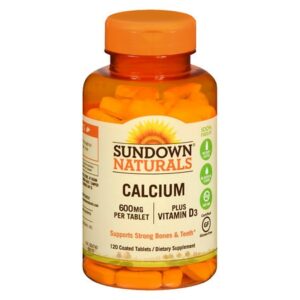 Sundown Naturals Calcium plus Vitamin D3, 600mg, Tablets - 120.0 ea