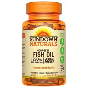 Sundown Naturals Odorless Omega-3 Fish Oil 1,290 mg Dietary Supplement Mini Softgels - 60.0 Each