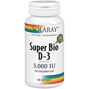Super Bio Vitamin D-3 - 5,000 IU in Coconut Oil (120 Softgels)