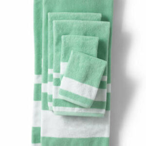 Supima Cotton Stripe Bath Towel - Lands' End - Green