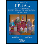 Supplement to Trial Advocacy Before Judges, Jurors, and Arbitrators