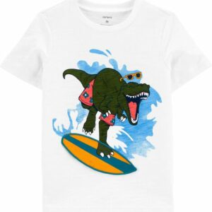 Surfing Dinosaur Interactive Slub Jersey Tee