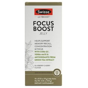 Swisse Ultiboost Focus Boost Jelly Sticks Blueberry Cherry - 0.53 oz x 10 pack