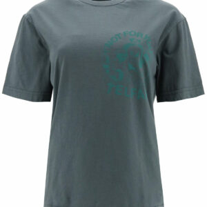 TELFAR T-SHIRT WITH LOGO S Grey, Green Cotton