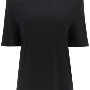 THE ATTICO BELLA T-SHIRT WITH SHOULDER STRAPS 38 Black Cotton