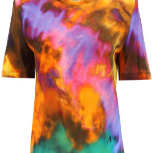 THE ATTICO BELLA TIE-DYE T-SHIRT 42 Purple, Orange, Yellow Cotton