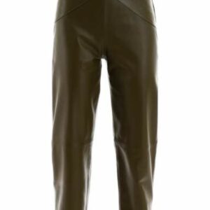THE ATTICO BUTTERFLY LEATHER PANTS 38 Green Leather