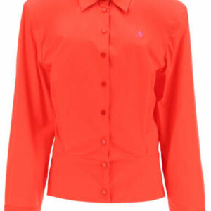 THE ATTICO COTTON SHIRT WITH SHOULDER PADS 40 Red Cotton