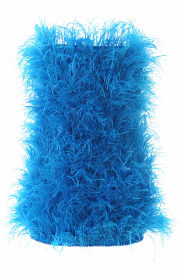 THE ATTICO MARABOU MINI DRESS 40 Blue