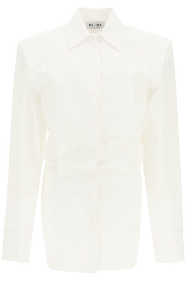 THE ATTICO MINI SHIRT DRESS 38 White Cotton