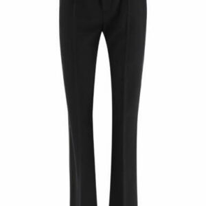 THE ATTICO PALAZZO TROUSERS WITH BELT 42 Black Wool