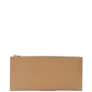 THE ROW FLAT CLUTCH OS Beige Leather