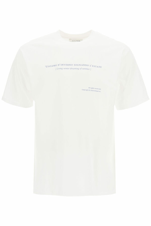 THE SILTED COMPANY ESTATE PRINTED T-SHIRT S White, Blue Cotton