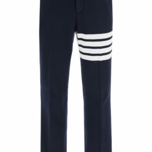 THOM BROWNE 4-BAR JERSEY TROUSERS 2 Blue Cotton