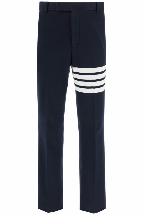 THOM BROWNE 4-BAR JERSEY TROUSERS 2 Blue Cotton