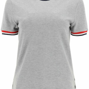 THOM BROWNE COTTON PIQUET T-SHIRT 38 Grey Cotton