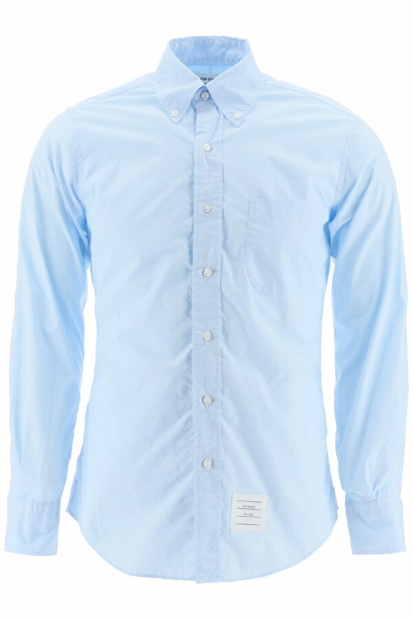 THOM BROWNE SHIRT WITH TRICOLOR BAND 0 Light blue Cotton